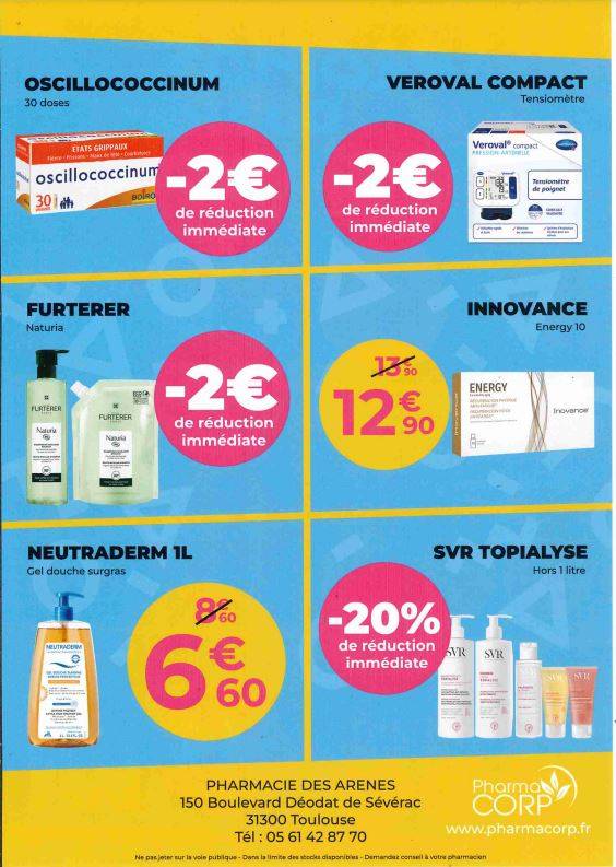 Les promotions du mois de Janvier 2024 à la Pharmacie des Arènes de Toulosue
